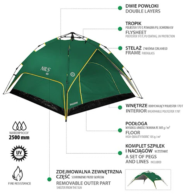 Namiot Nils Camp NC7819 shadow Zielony (5907695512939) - obraz 10