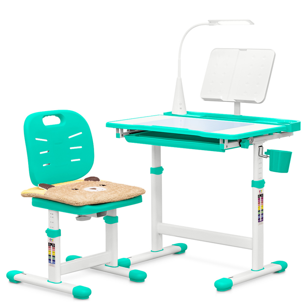 Комплект Evo-kids стул + стол + полка + лампа Зеленый (Evo-17 Z Ergo) - изображение 1