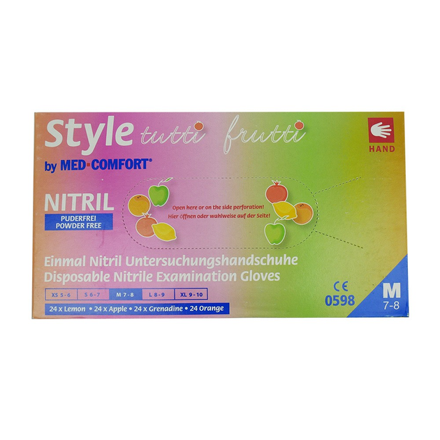 Рукавички нітрилові без тальку - 4 кольори, розмір M, 96 шт (0094928) - зображення 2