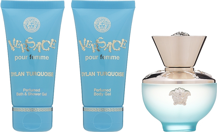 Zestaw prezentowy damski Versace Dylan Turquoise Woda toaletowa 50 ml + Żel pod prysznic 50 ml + Żel do ciała 50 ml (8011003870158) - obraz 2