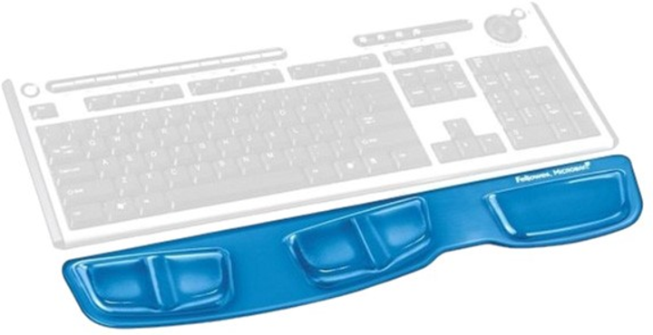 Podkładka pod nadgarstek dla klawiatury Fellowes Health-V Crystal 46.6 x 8.6 cm Niebieska (FELFERGWPADKEYBHB) - obraz 2