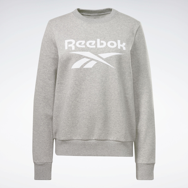 Світшот на флісі утеплений жіночий Reebok Identity Big Logo Fleece Crew 100012588 XS Сірий (4066746312063) - зображення 1