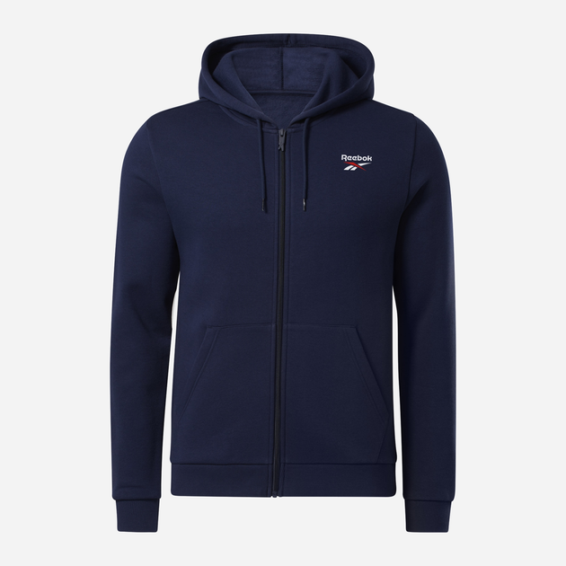 Толстовка на флісі на блискавці чоловіча Reebok Identity Sl Fleece Fz 100202861 S Темно-синя (1200143521960) - зображення 1