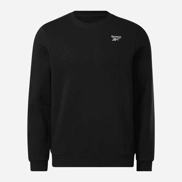 Світшот на флісі утеплений чоловічий Reebok Identity Small Logo Fleece Crew 100202864 M Чорний (1200143505304) - зображення 1