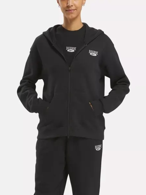 Толстовка на блискавці з капюшоном жіноча Reebok Ae Hoodie 100205162 M Чорна (1200143823293) - зображення 1