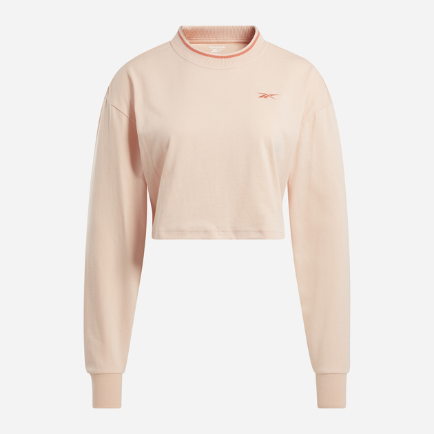 Світшот жіночий Reebok Team Ls Crop 100205796 XL Бежевий (1200143848951) - зображення 1