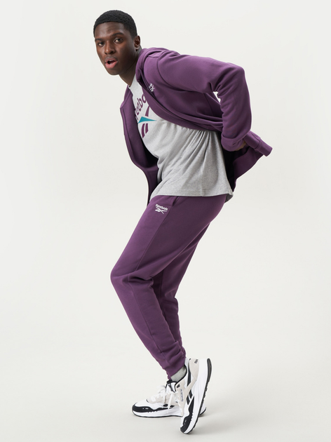 Спортивні штани утеплені чоловічі Reebok Identity Small Logo Fleece Jogger 100206013 M Сливові (1200143859612) - зображення 3