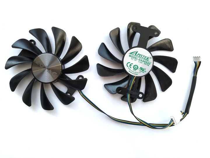 Вентилятор Apistek для видеокарты Zotac AMP GAA8S2U 95 мм (GFM10012H12SPA) комплект 2 шт №89.1 - Фото 2 Вентилятор Apistek для видеокарты Zotac AMP GAA8S2U 95 мм (GFM10012H12SPA) комплект 2 шт №89.1 - изображение 2