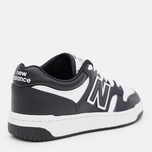 Sneakersy młodzieżowe chłopięce New Balance 480 GSB480BW 36 (4US) Czarny/Biały (197375092119) - obraz 4