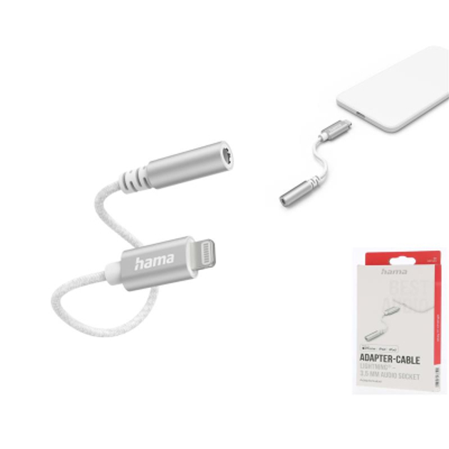 Переходник Lightning to Jack 3,5 White Hama (00201523) – фото, отзывы ...