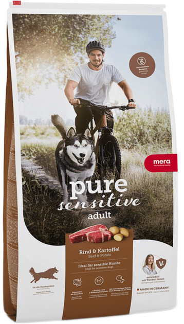 Sucha karma dla psów Mera Pure Sensitive Fresh Meat ze świeżym mięsem wołowym i ziemniakami Bezzbożowe 12.5 kg (4025877574504) - obraz 1