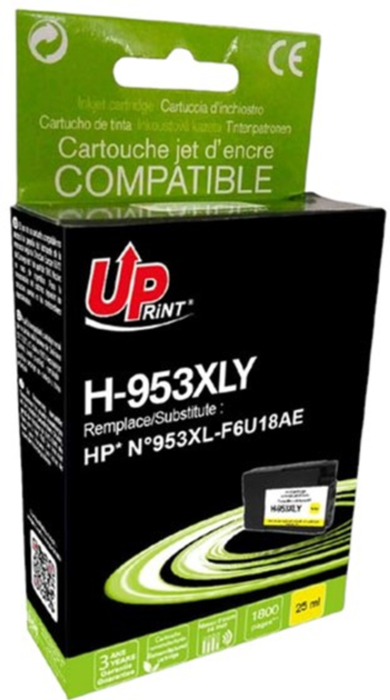 Tusz do drukarek UPrint F6U18AE do HP 25 ml Yellow (H-953XLY) - obraz 1