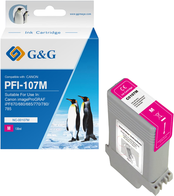 Картридж G&G PFI-107M для Canon 130 мл Magenta (NC-00107M) - зображення 1