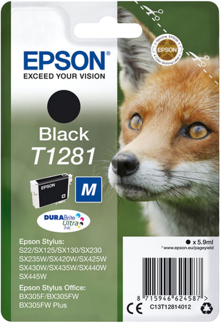 Tusz do drukarek Epson T1281 5.9 ml Black (C13T12814022) - obraz 1