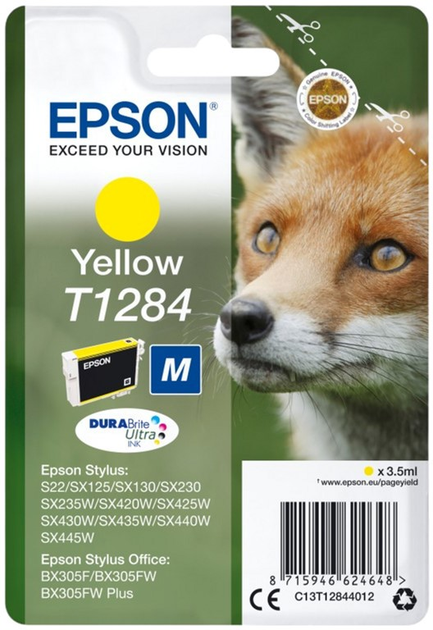 Tusz do drukarek Epson T1284 3.5 ml Yellow (C13T12844022) - obraz 1