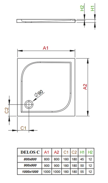 Душевой поддон Radaway Delos C 80x80 SDC0808-01 - Фото 3 Душевой поддон Radaway Delos C 80x80 SDC0808-01 - изображение 3