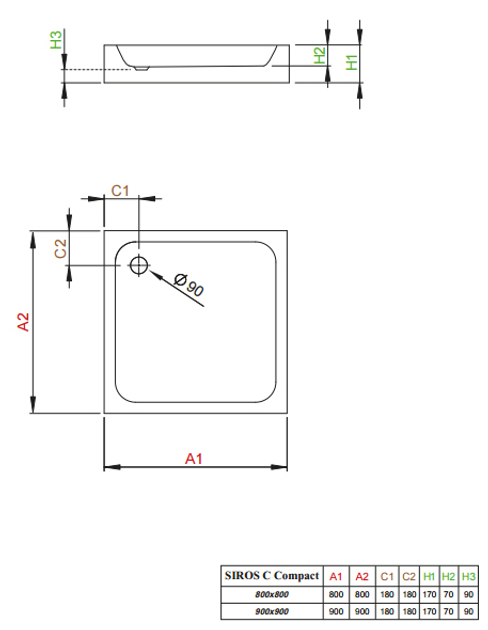 Душевой поддон RADAWAY SIROS C 80 Compact SBC8817-2 - изображение 3