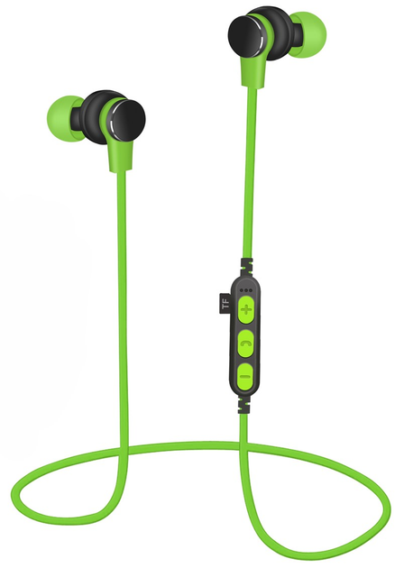 Навушники бездротові Platinet Sports Earphones Green (PM1061G) - зображення 1