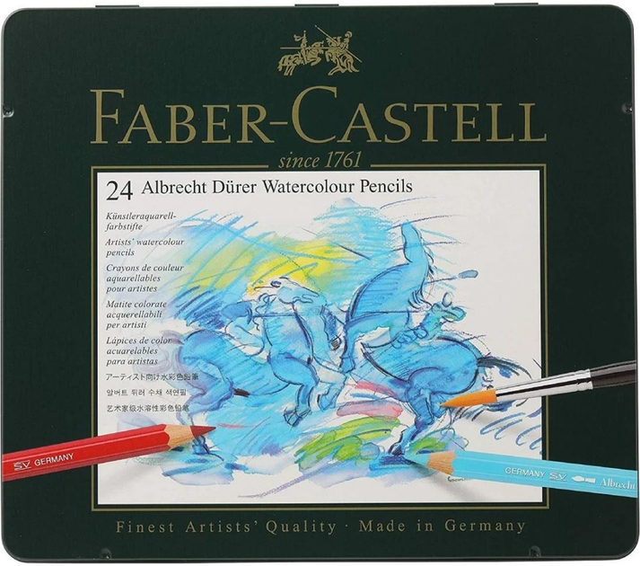 Zestaw kolorowych ołówków akwarelowych Faber-Castell Albrecht Dürer 24 sztuki (4005401175247) - obraz 1