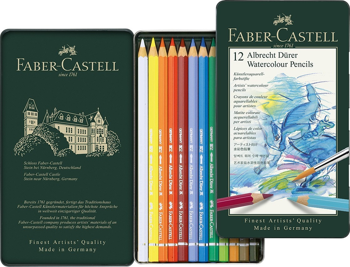 Zestaw ołówków akwarelowych Faber-Castell Albrecht Dürer 12 sztuk (4005401175124) - obraz 2