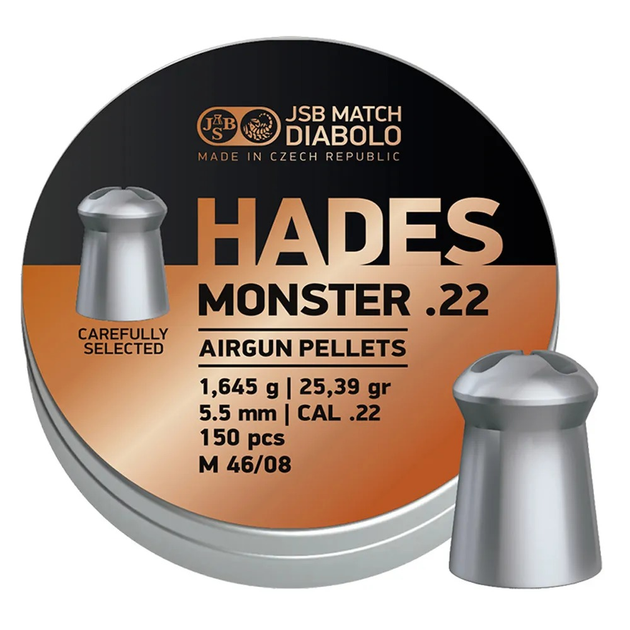 Кулі для пневматики JSB Diabolo Hades Monster (5.5мм, 1.64г, 150 шт) - зображення 1