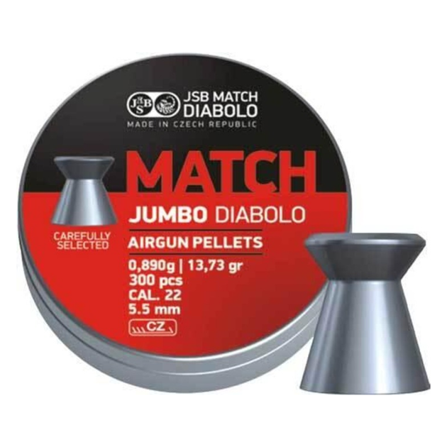 Кулі для пневматики JSB Diabolo Jumbo Match (5,5 мм, 0,89 г, 300 шт) - зображення 1