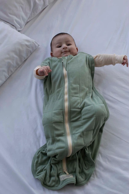 Детский утяжеленный спальный мешок LULLABOO L 104 см 12-24 месяца Оливка - Фото 1 Детский утяжеленный спальный мешок LULLABOO L 104 см 12-24 месяца Оливка - изображение 1