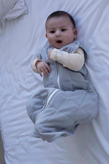 Дитячий обважений спальник LULLABOO L 104 см 12-24 місяці Сірий - зображення 3