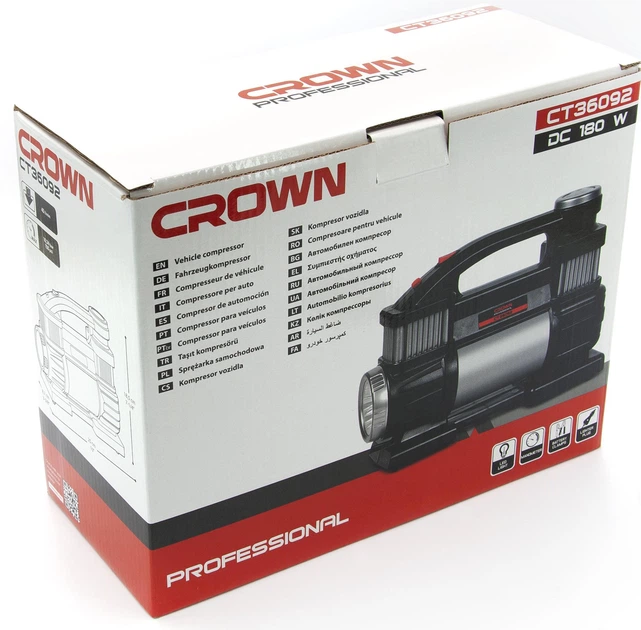 Автомобільний компресор Crown CT36092 - Фото 3 Автомобільний компресор Crown CT36092 - зображення 3