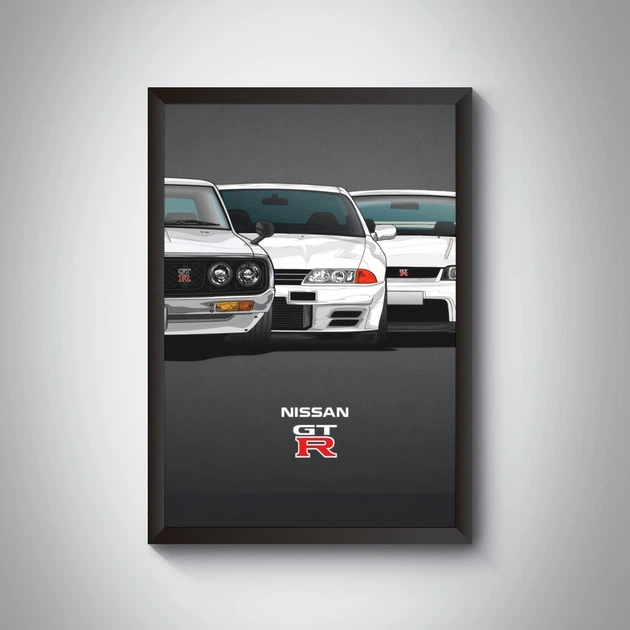 Набір постерів Nissan GT-R / Плакати Ніссан GTR / 3 шт, А3 / авто плакат - изображение 3