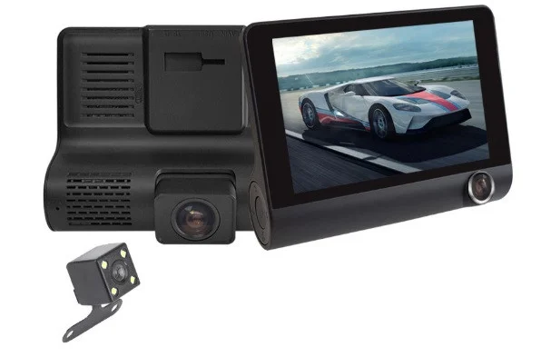 Видеорегистратор с 3 камерами Car DVR WDR Clefers - FullHD 1080P - Экран 4" - Ночной режим, Парковка, Стабилизация (509850х3) - изображение 2
