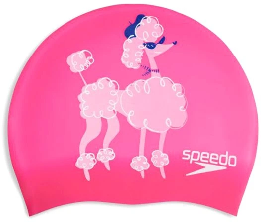 Шапка для плавання Speedo SLOGAN PRT CAP JU/JF/JM (8-0838616719) рожевий, білий Діти OSFM (5059937567402) - зображення 2