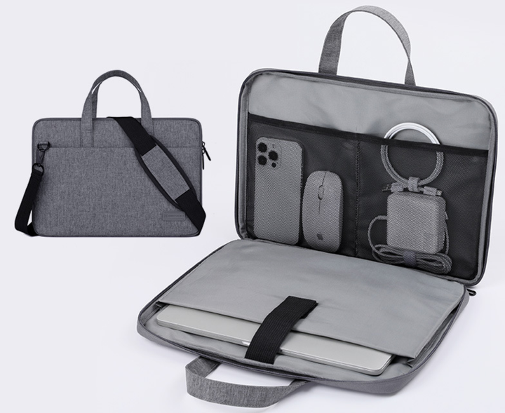 Сумка для ноутбука 17,3" Brinch BW-013 на ремне с внутренними и наружными карманами Серый (S611-1) - Фото 1 Сумка для ноутбука 17,3" Brinch BW-013 на ремне с внутренними и наружными карманами Серый (S611-1) - изображение 1