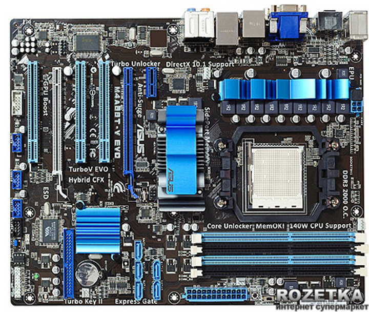 Материнская плата Asus M4A88T-V Evo (Socket AM3, AMD 880G, ATI Radeon ...