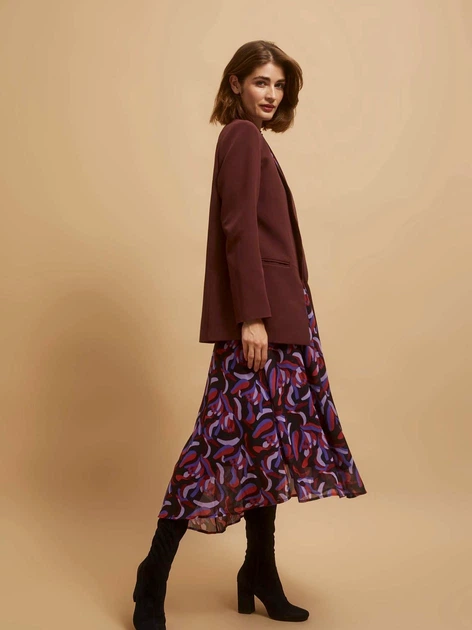 Marynarka damska Moodo Z-MR-4207 XS Brązowa (5904152411439) - obraz 4