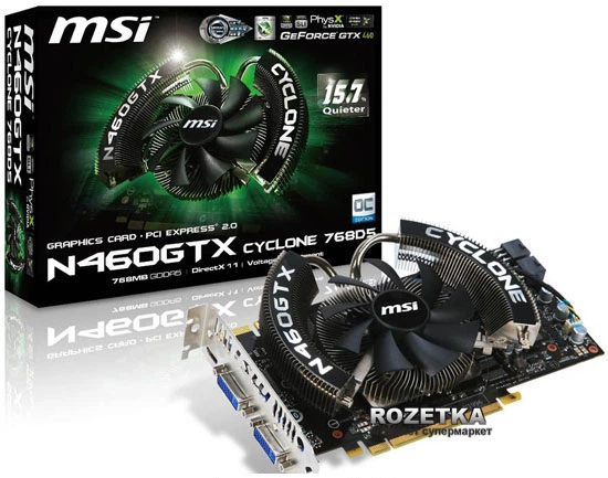 Видеокарта MSI PCI-Ex GeForce GTX 460 768MB GDDR5 (192bit) (725