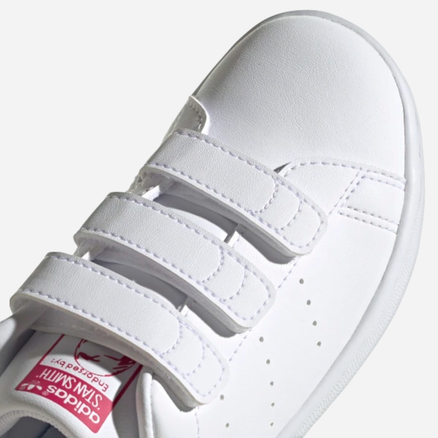 Sneakersy dla dziewczynki na rzepy adidas Originals Stan Smith CF C FX7540 35 (2.5UK) Białe (4064037696373) - obraz 7