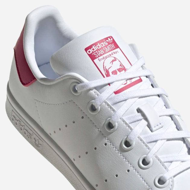 Sneakersy dziecięce dla dziewczynki adidas Originals Stan Smith J FX7522 36 (3.5UK) Białe z czerwonym (4064037246462) - obraz 7