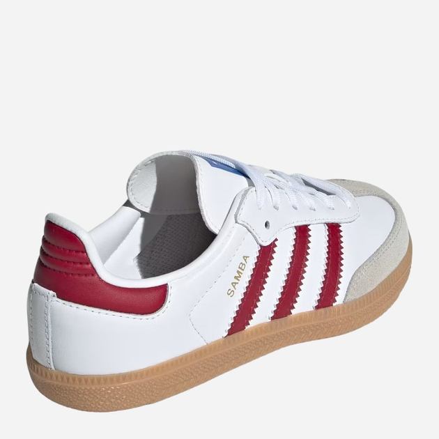 Sneakersy chłopięce adidas Originals Samba OG C IE1333 30.5 (12.5KUK) Białe z czerwonym (4067892674746) - obraz 4