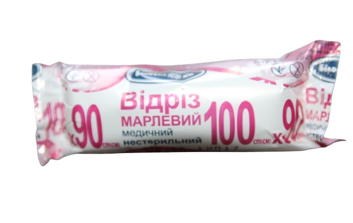 Марля 1м Відріз марлевий медичний нестерильний 100см×90см ТМ "Білосніжка", ролик, тип 17 - зображення 2