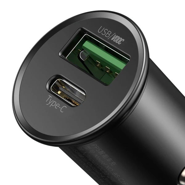 Автомобильное зарядное устройство Baseus Circular Metal PPS Quick Charger Car Charger 30W (VOOC) (CCYS-C01) - изображение 5