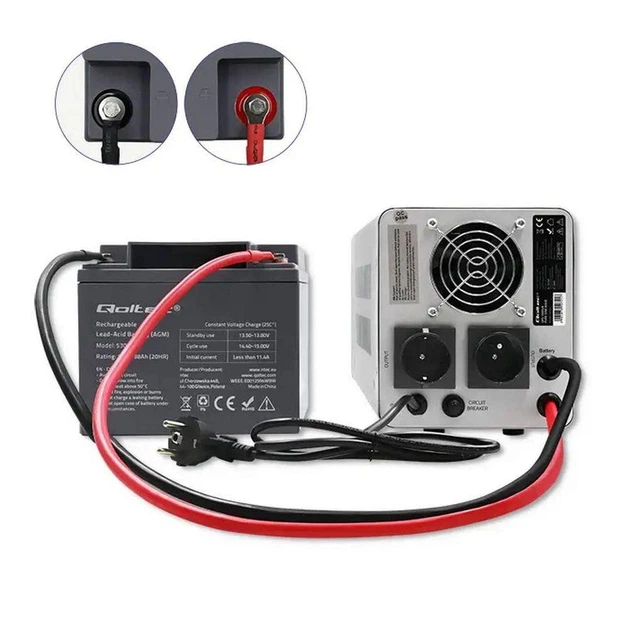 Джерело безперебійного живлення Qoltec 700/1000 UPS 12V-230V - изображение 3