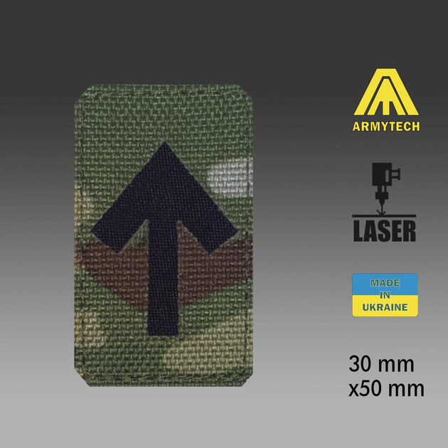 Шеврон на липучці Laser Cut ARMYTECH Руна ТЕЙВАЗ 30х50 мм Чорний / Мультикам - зображення 2