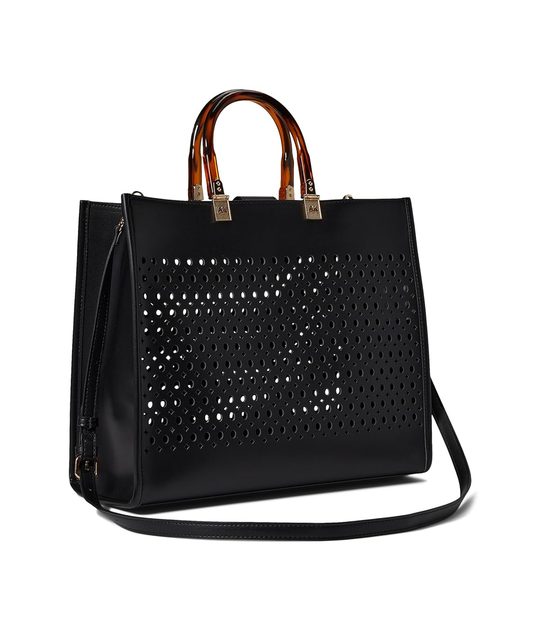 Сумка Anne Klein Large Perf Straw Pouch Black/Natural