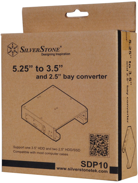 Adapter ramy Silverstone SDP10B dla HDD/SSD z 5.25" do 3.5" i 2x 2.5" Black (SST-SDP10B) - obraz 5
