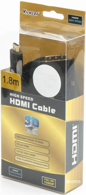Кабель Viewcon VD078 HDMI-DVI 1.8 м - Фото 2 Кабель Viewcon VD078 HDMI-DVI 1.8 м - изображение 2
