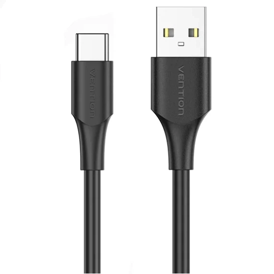 Кабель Vention USB 2.0 AM-Type-C M 1 м 3A 18W PVC Black (CTHBG) - изображение 2