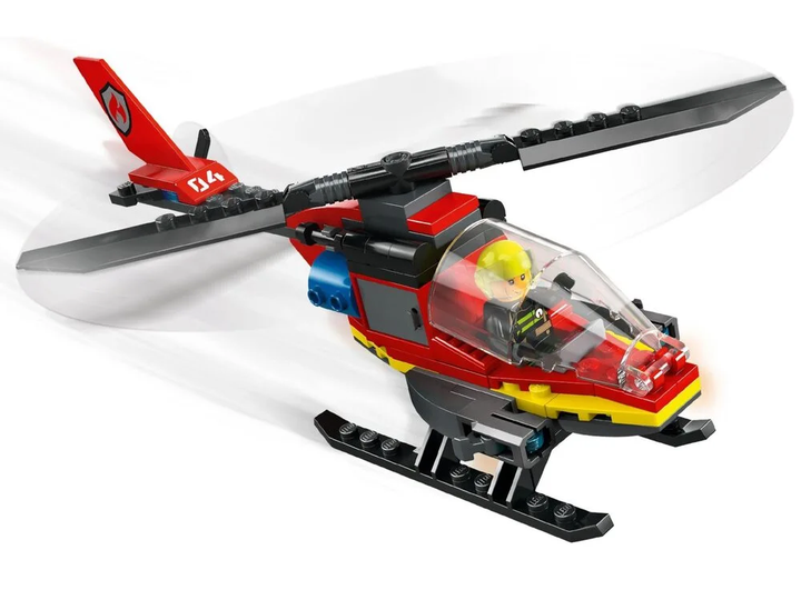 Дитячий конструктор LEGO City Пожежний рятувальний вертоліт 85 шт. деталей (60411) - зображення 6