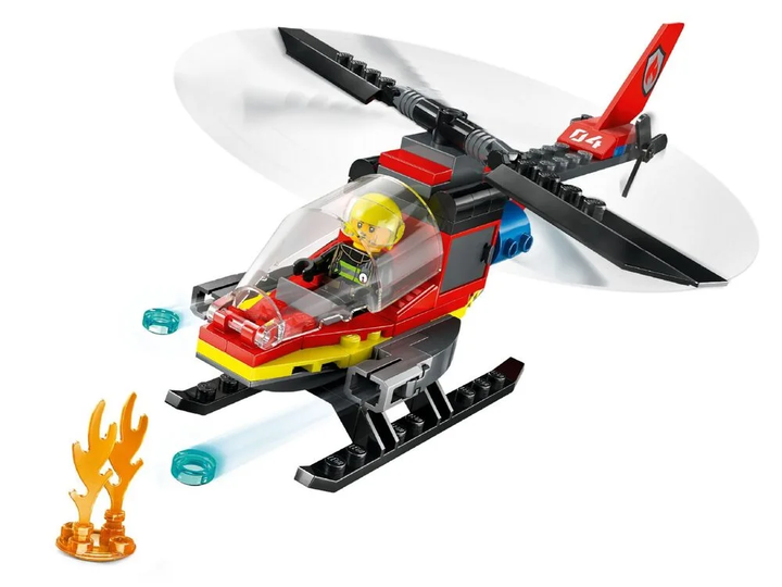 Дитячий конструктор LEGO City Пожежний рятувальний вертоліт 85 шт. деталей (60411) - зображення 7