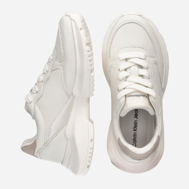 Sneakersy dziecięce dla dziewczynki Calvin Klein Jeans Low Cut Lace-up V3A9-80996-1355X511 33 Biały/Beżowy (8052578651483) - obraz 4